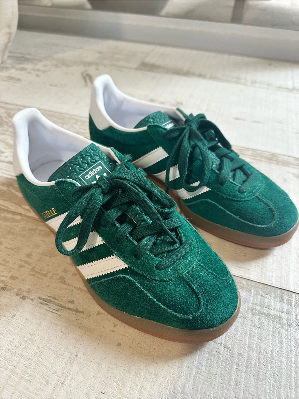 adidas Gazelle Kids Sneakers Green with White Stripes